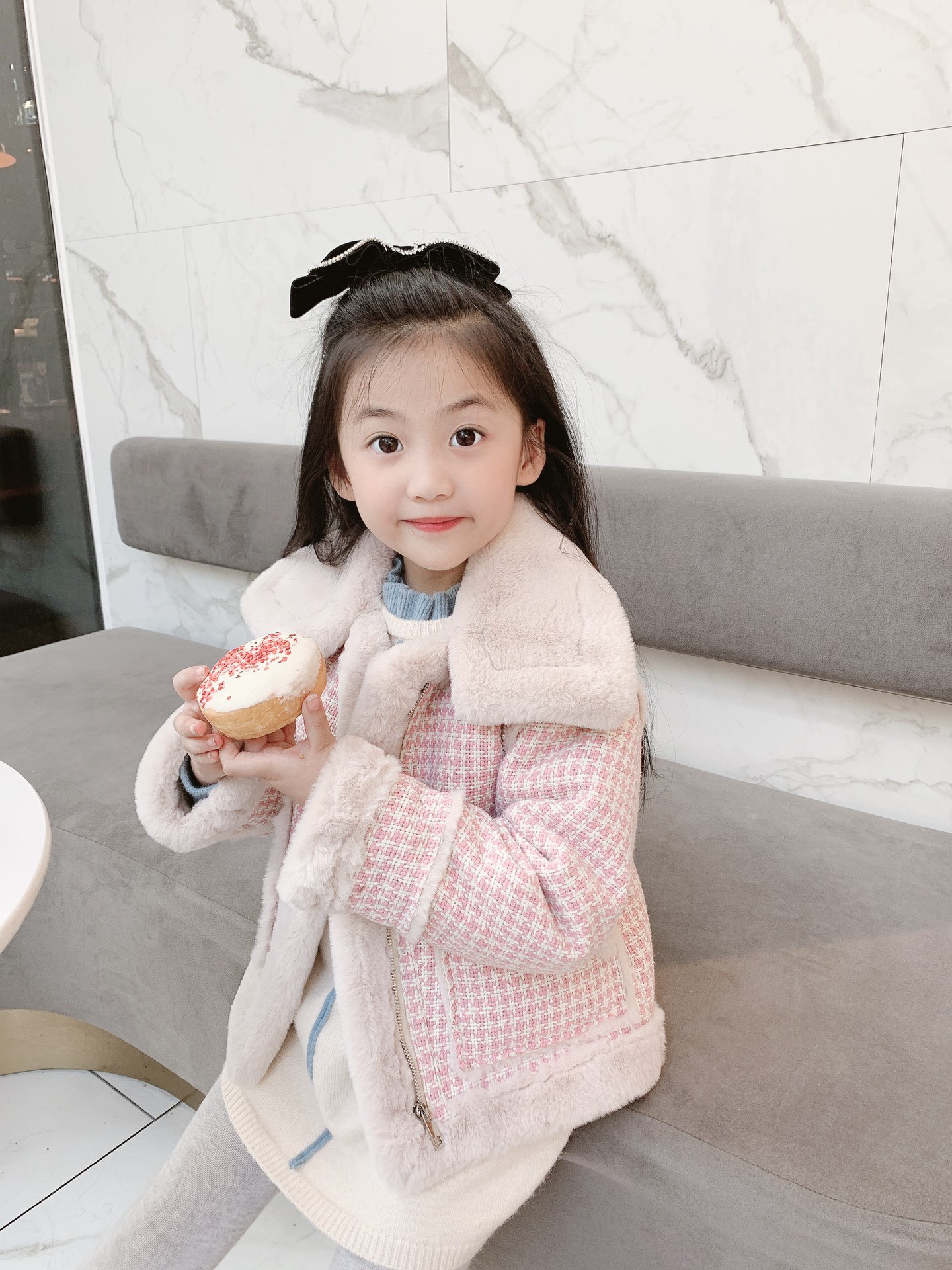 

Baby Girls Rabbit Woolen Jackets Winter Fashion Children's Warm Coat Kids Girl Pink Outerwear