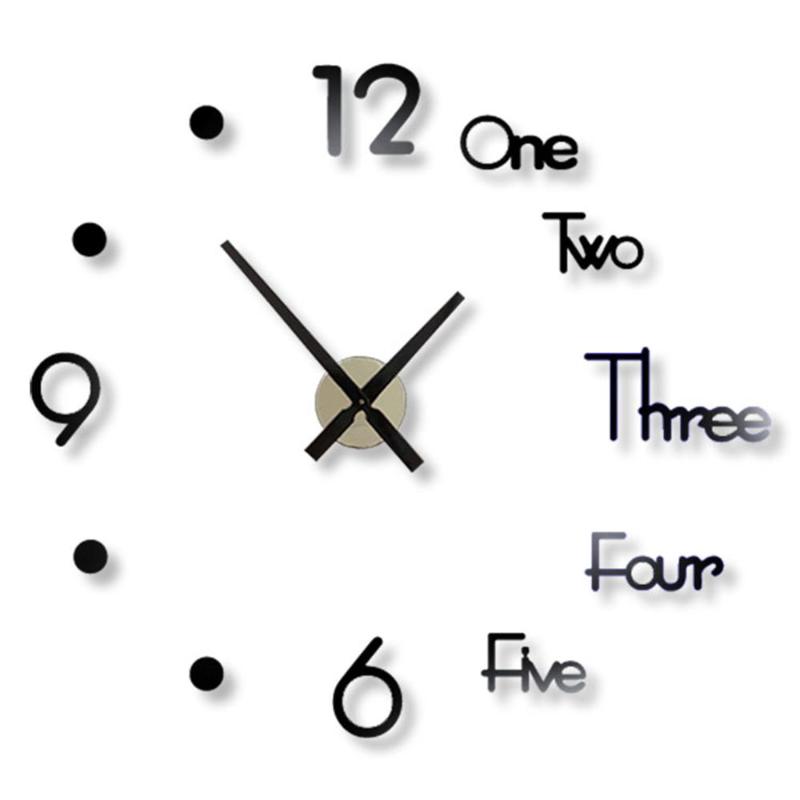 

Wall Stickers 3 Color 3D Mirror Bedroom Silent Clock Wall Clock Sticker Cool Acrylic Self-Adhesive Home Decor Mirror