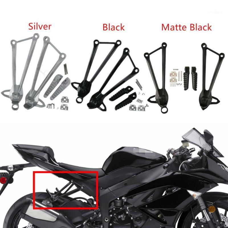 

Motorcycle Matte Black/Silver Rear Footrest Foot Pegs Bracket For Ninja ZX10R 2008-2010 ZX6R 2009-2017 16 15 14 13 121