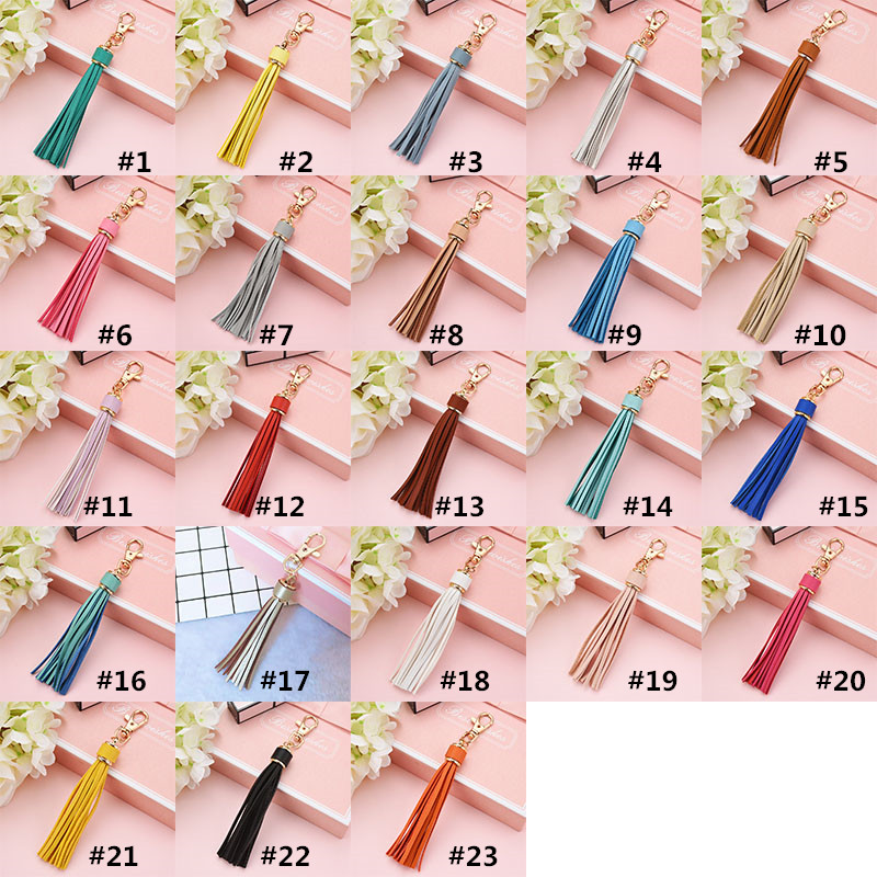

PU Leather Tassel Keychain Bag Luggage Pendant Decorative Accessories Fringe Car Key Holder Female Rings Gifts