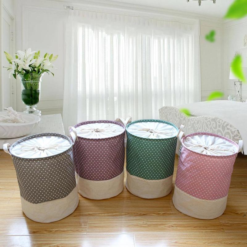 

Foldable Canvas Drawstring Laundry Basket Clothes Toy Storage Bag Pouch Holder