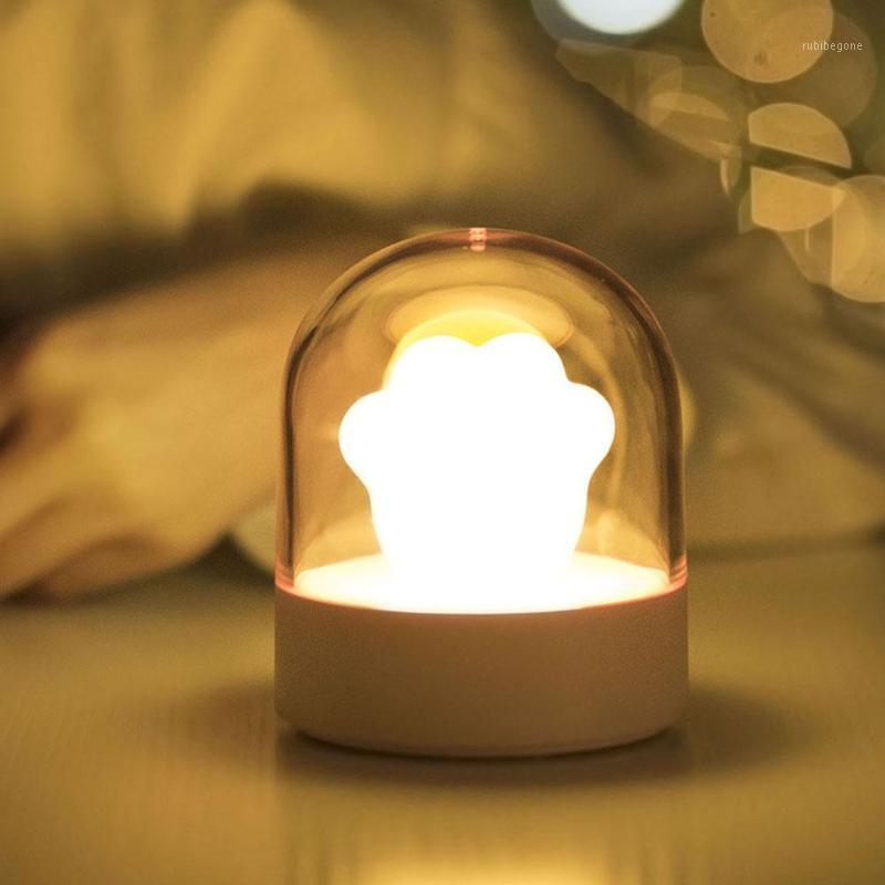 

Cute Cat Claw Portable USB Rechargeable Music Box Bedside Lamp LED Night Light1