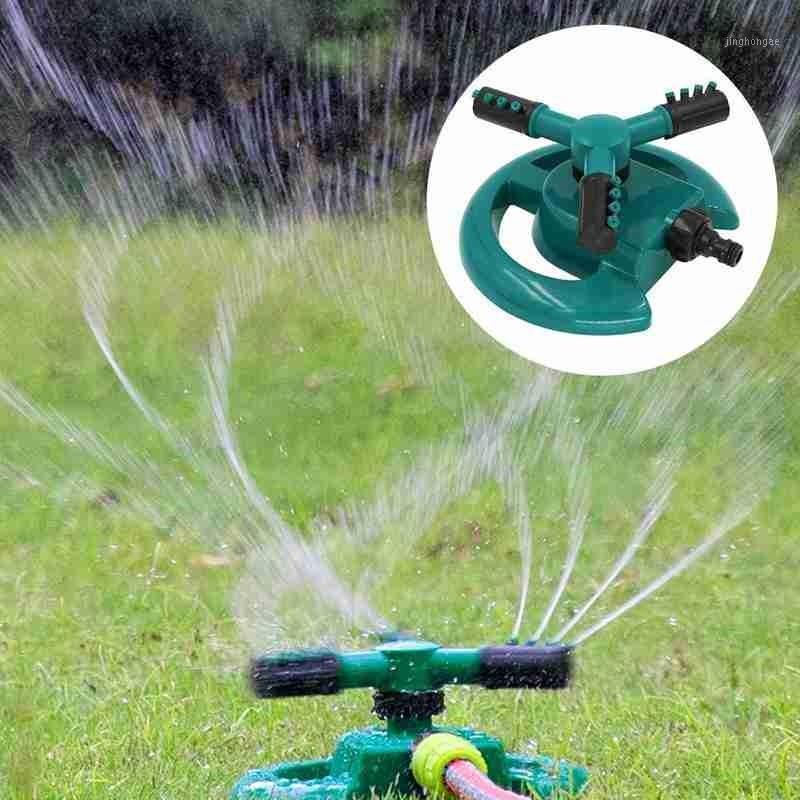 

360 Degree Rotating Water Sprinkler Garden Sprinklers Automatic Watering Grass Lawn 3 Arms Nozzles Garden Irrigation Tools1, Green