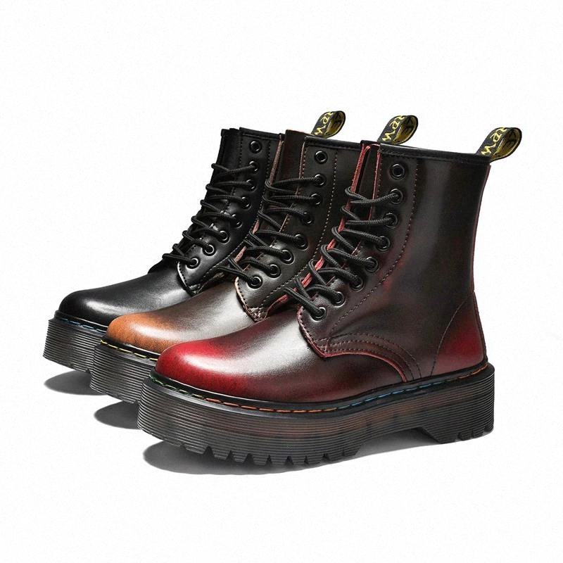 

Size 34-41 Platform Boots Women Chunky Motorcycle Boots for Women Ankle for Laarzen Dames Femmes Bottes #lq2u, Brown