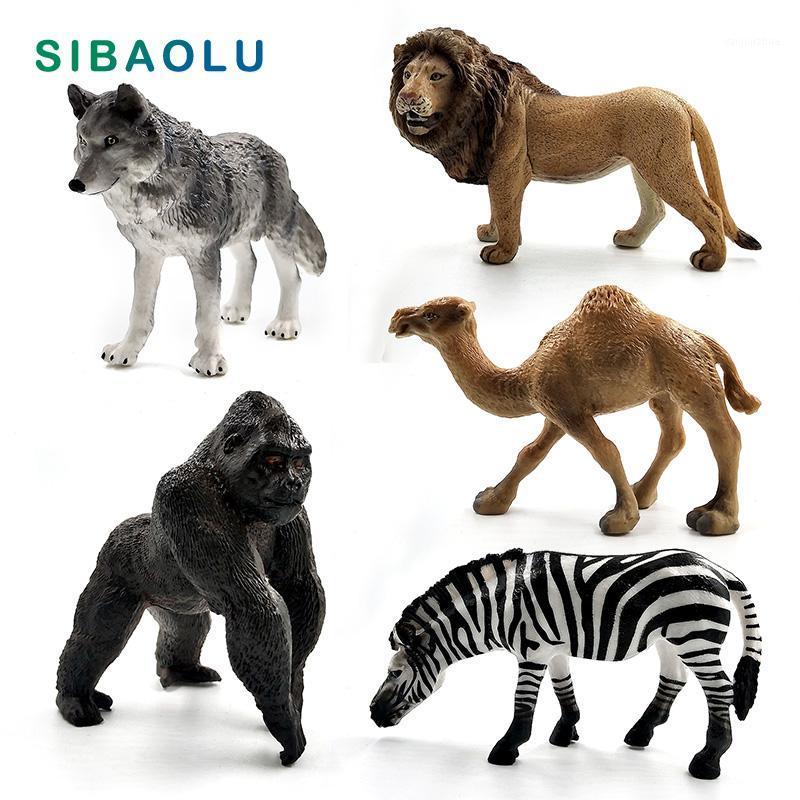 

Zebra Lion Chimpanzee Came Wolf Simulation Animal model figurine home decor miniature fairy garden decoration accessories toys1
