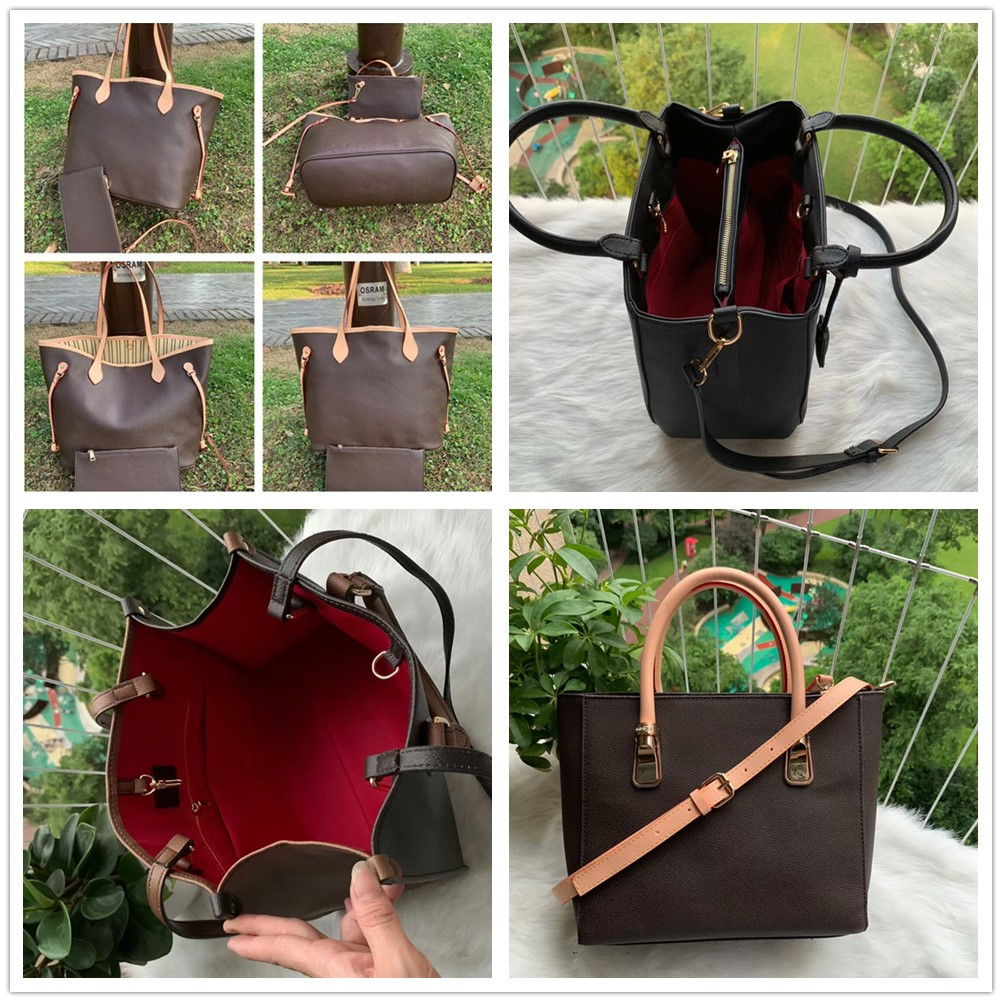 

fashion women handbags ladies designer composite bags lady clutch bag shoulder tote female purse wallet, 32l-black-grid