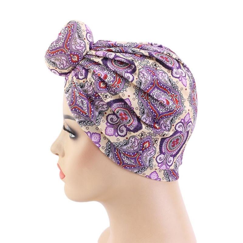 

Imixlot African Flowal Printed Pattern Knotted Turban Hats for Women Muslim Caps Elastic Turban Hat