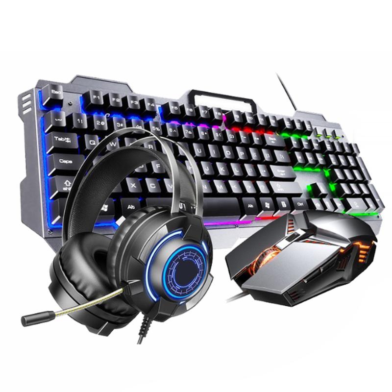 

Gaming Keyboard Mouse Wired Backlight Mechanical Feeling Keyboard Gamer Kit Silent 3200DPI Gaming Mouse Set For PC Laptop 2021