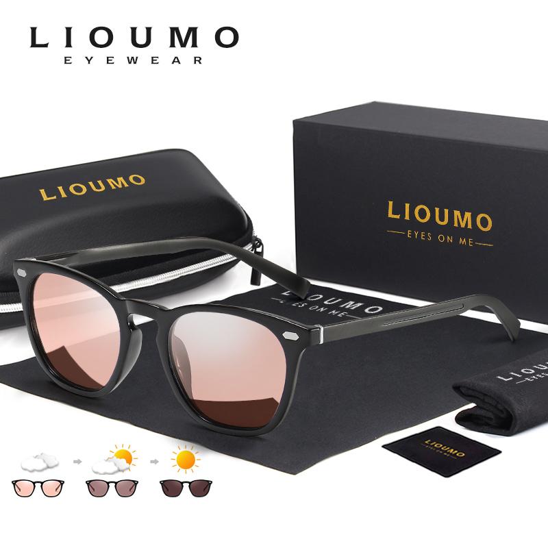 

Sunglasses LIOUMO Intelligent Change Color Women Round Polarized Sun Glasses For Men Driving Goggles Pochromic Lentes De Sol