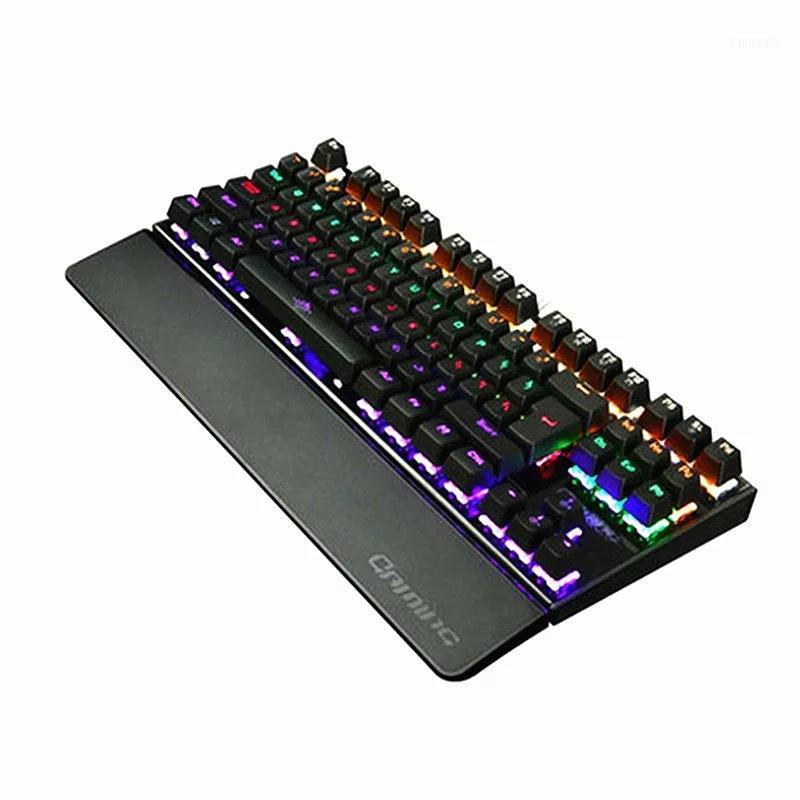 

Backlit Mechanical Gaming Keyboard with Blue Switches 87 Keys 100% Anti-Ghosting with Big Removable Hand-Rest for Gamers1