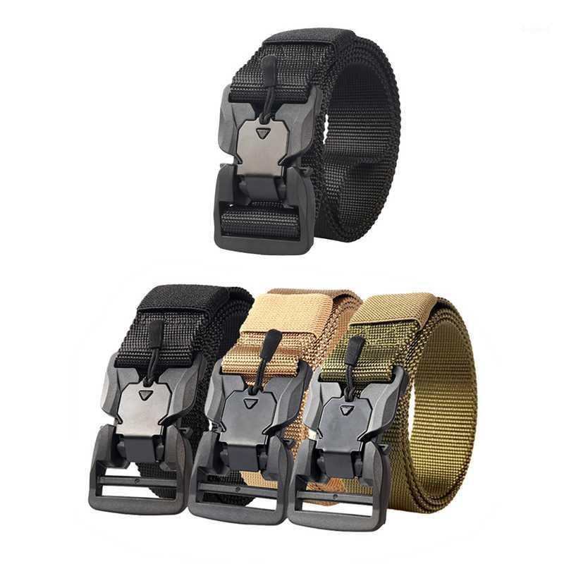 

Tactical Belt Hard PC Quick Release Magnetic Buckle Belt Soft Real Nylon Sports Accessories1, Green