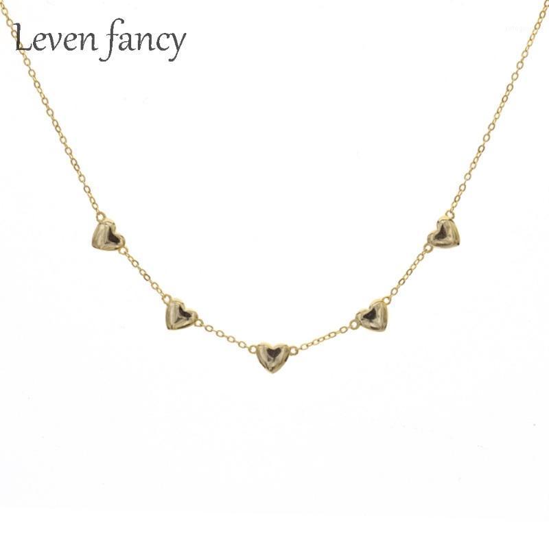 

Chains Simple Love Heart Choker Statement Clavicle Necklace For Women Girls Jewerly 925 Sterling Silver Bib Wedding1
