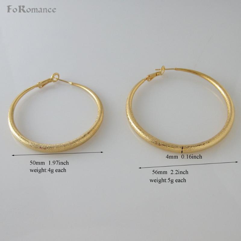 

Foromance/ NEW CUTE SCRUB CARVED SPOTS TWO SIZES - YELLOW GOLD GP FILLED HUGGIE HOOP 1.97"/ 2.2" EARRING