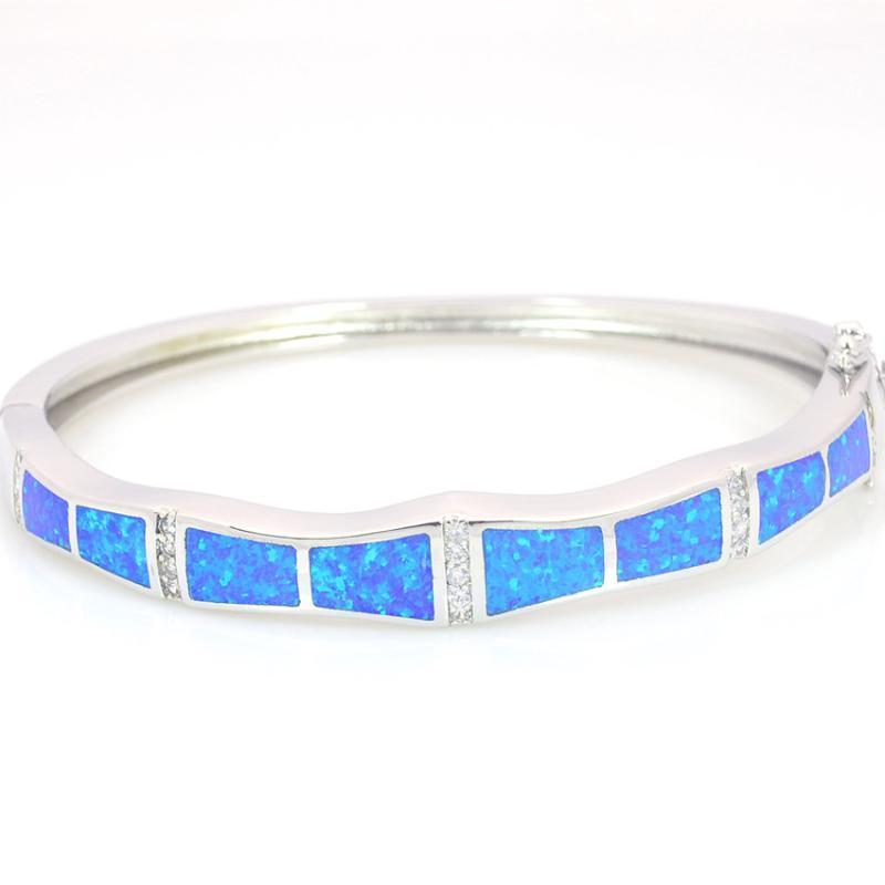 

Wholesale & Retail Fashion Fine Blue Fire Opal Bangles 925 Sterling Sliver Jewelry For Women BNT17110011
