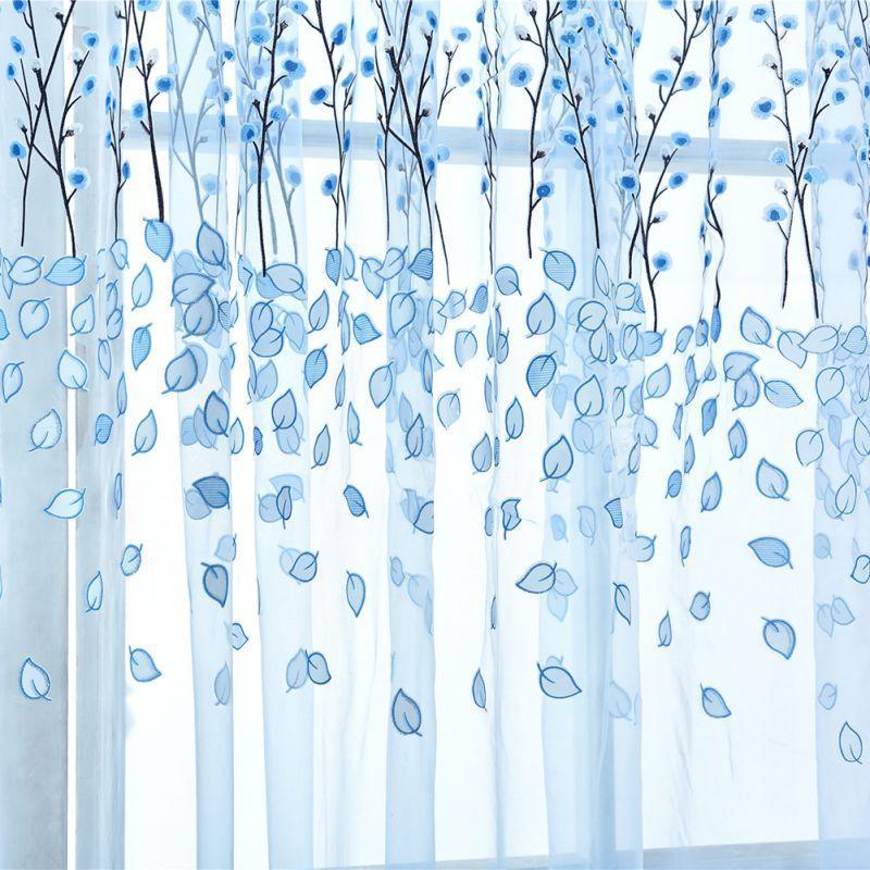 

embroidered sheer tulle curtain for living room bedroom white voile curtains fabric drapes window Curtain1, Purple