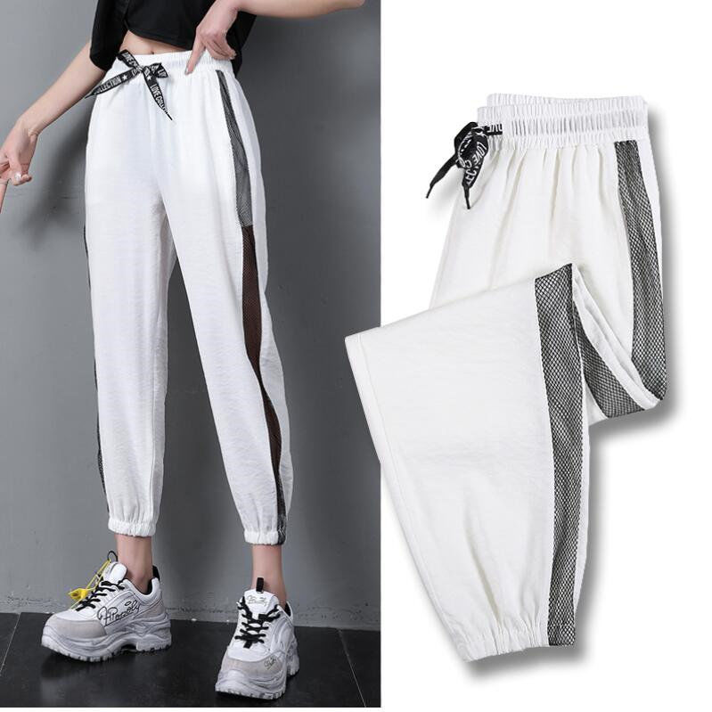 

Korean version Joggers Women's Harem Pants High Waist Lace cutout Summer Ankle-Length Pants For Women 2020 Casual loose Bloomers C1018