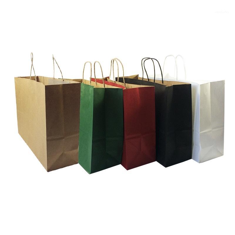 

20 Pcs/lot Holiday Recyclable Package Bag Multifuntion Kraft Paper Bags With Handle Multicolor Optional Gift Party 42*31*13cm1