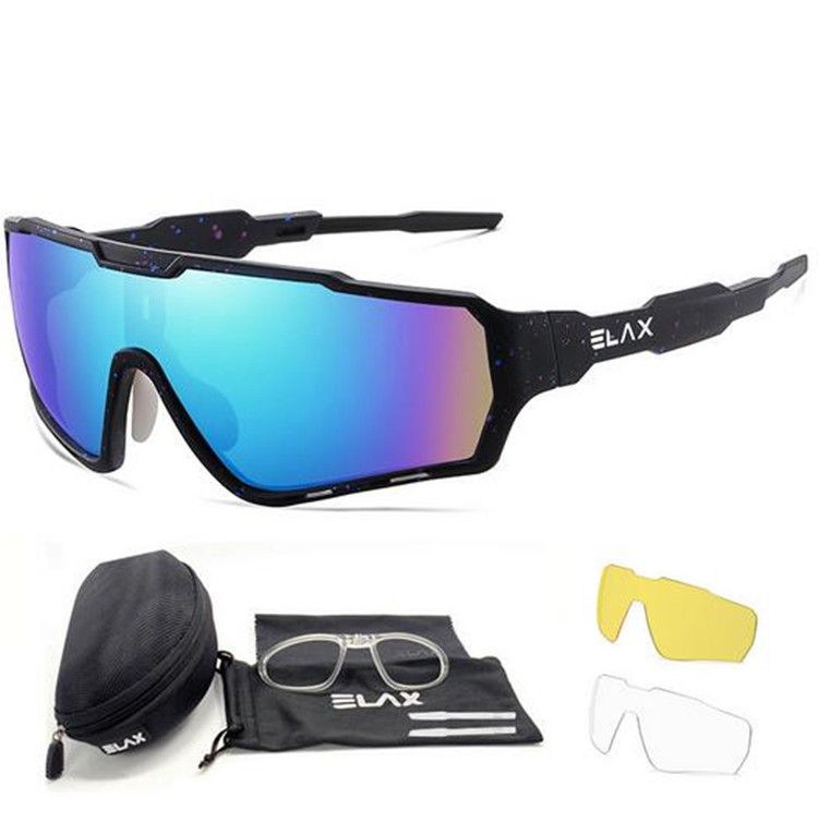 

3 Lens ELAX Brand Sport Cycling Glasses Men Women Outdoor Eyewear Cycling Sunglasses Mtb Bike Bicycle Sunglass UV400 Goggles eyeglass Gafas Ciclismo WITH Box