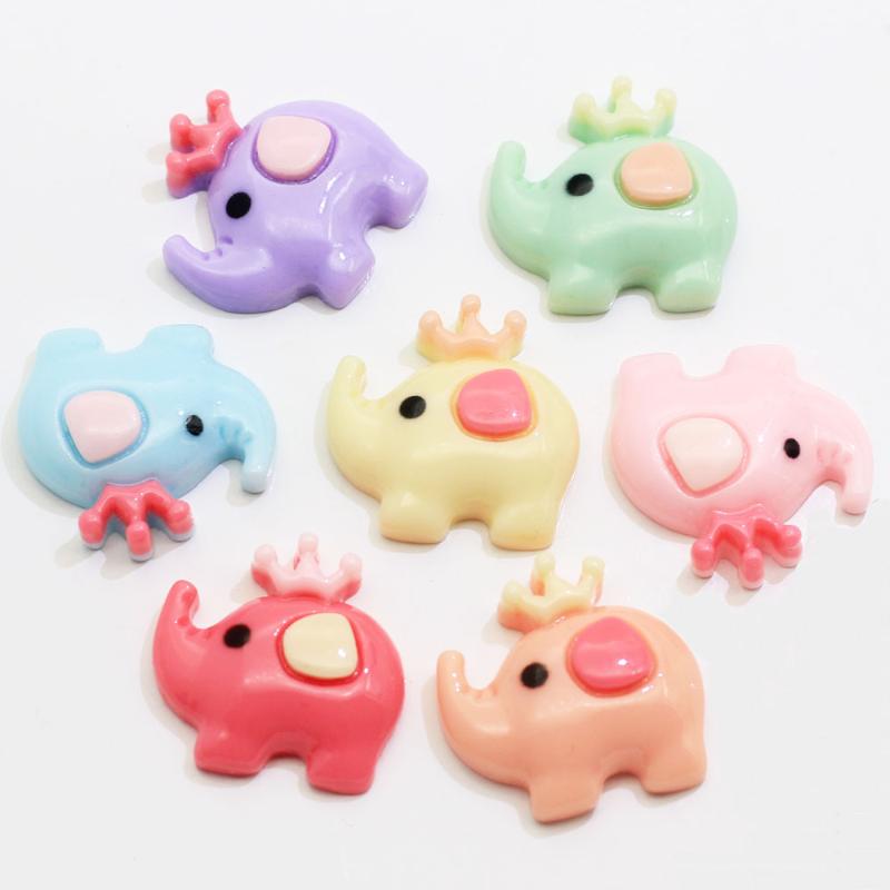 

20/50pcs Kawaii Resin Crown Elephant Flatback Beads Miniatures For Scrapbooking Craft Diy Headwear Cellphone Decoration