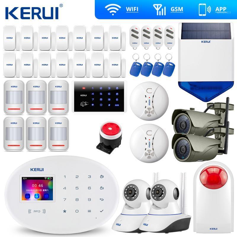 

KERUI W20 Wireless Touch Panel WiFi GSM Security Burglar Alarm System Kit APP IP Camera Outdoor Solar Siren1