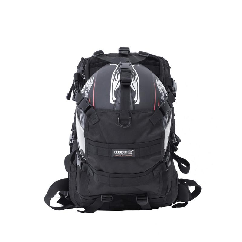

Seibertron New 900D Polyester 40L Waterproof Backpack Outdoor Sport Large Capacity Helmet Bag Cycling Hiking Hunting Softback, Black