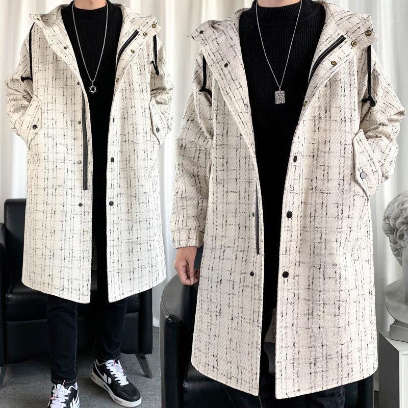 

2021 new arrival spring men trench coat Casual fashion jacket thicken coat,Autumn high quality Men's Jackets full size -3XL1, Beige