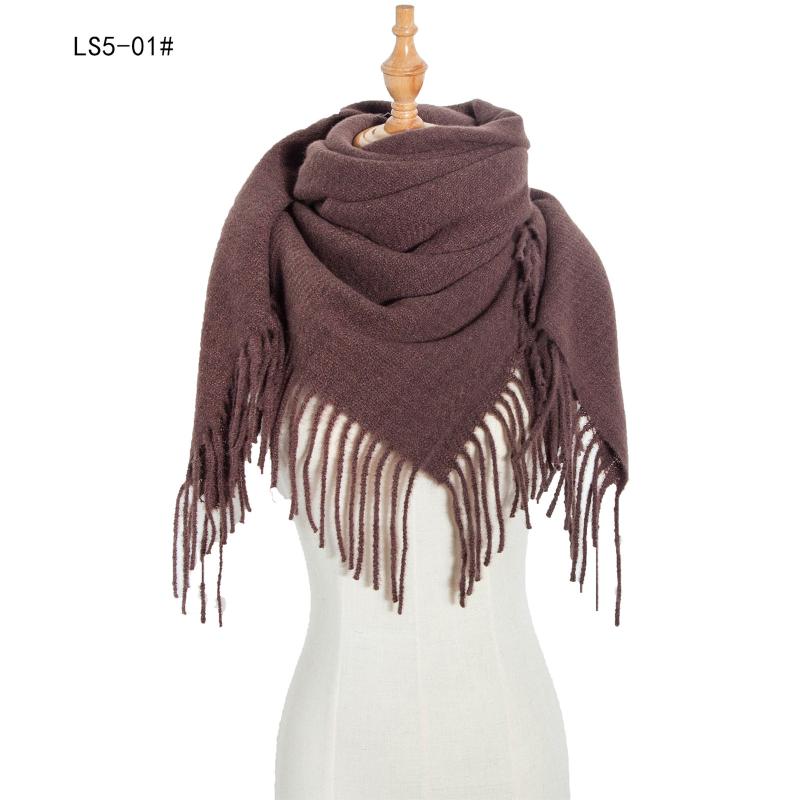 

Women Men Autumn Large Scarf Long Tassels Bright Colorful Striped Knit Thick Neck Warm Winter Casual Square Shawl Wrap Blanket