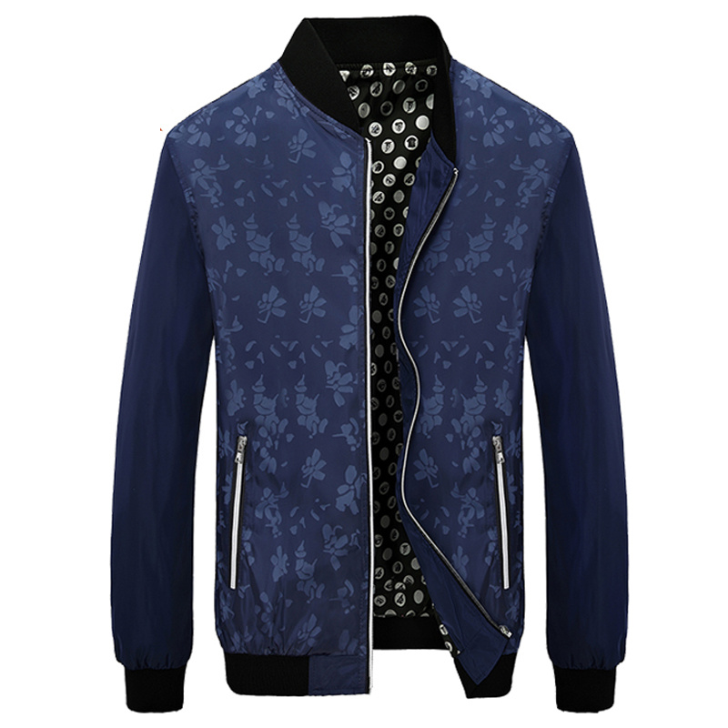 

2020 New Arrival Spring Autumn Men's Jackets Fashion Print Coats Male Casual Slim Stand Collar Bomber Jacket Men Windbreaker 5XL, Black