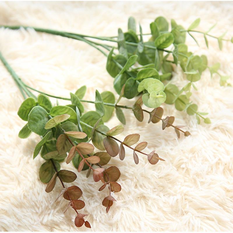 

1Branch Artifical Grass Leaves Plastic Green Plants Fake Eucalyptus Leaf For Home DIY Vases Decoration Wedding Party Decoration1, Deep pink