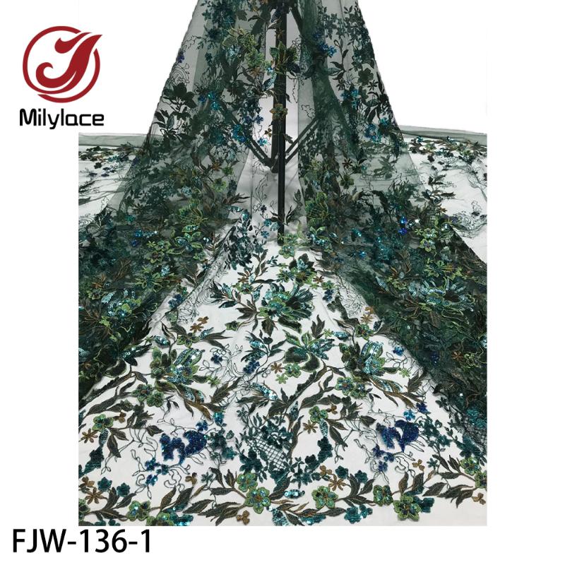 

Milylace French Lace Fabrics High Quality African Lace Fabric Embroidery Nigerian Fabric for Wedding FJW-136