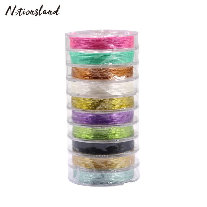 

10*80m Metallic Threads Cross Stitch Embroidery Threads Sewing Machine Line Metallic Yarn Woven Line DIY Sewing Accessories