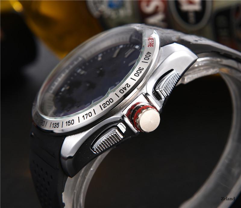 

2020 hot men's leisure rubber band quartz multi-function Watch, Black