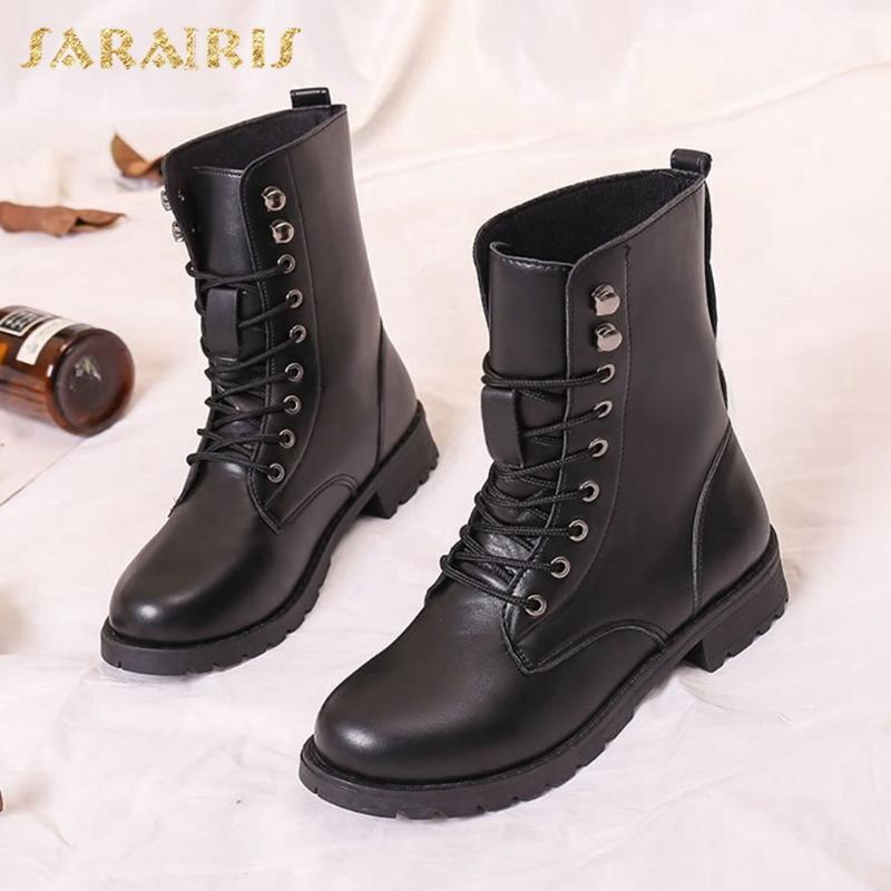 

Lapolaka New Arrivals Square Heels Ankle Boots Woman Shoes Lace Up Concise INS Hot Dropship Spring Autumn Shoes Laides Boots1, Black