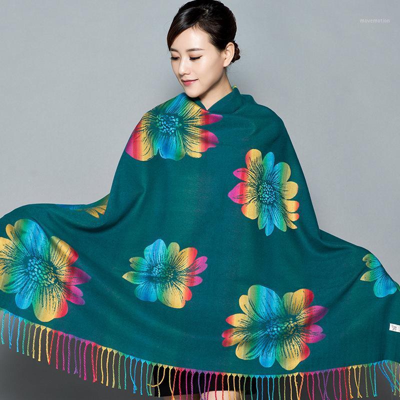 

Fringed scarf new double-sided autumn winter thickened cashmere-like shawl warm versatile elegant ladies scarfs echarpe femme1