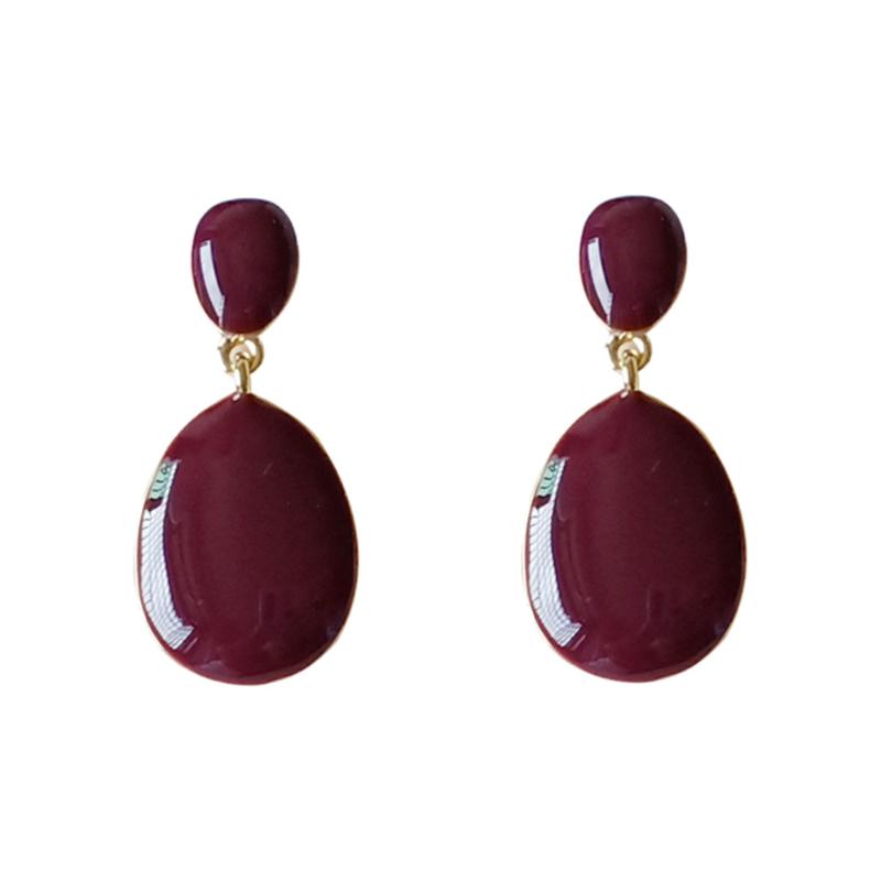 

1 Pair of Fashionable Earring Decorative Ear Pendant Female Ear Decor (Dark Red)