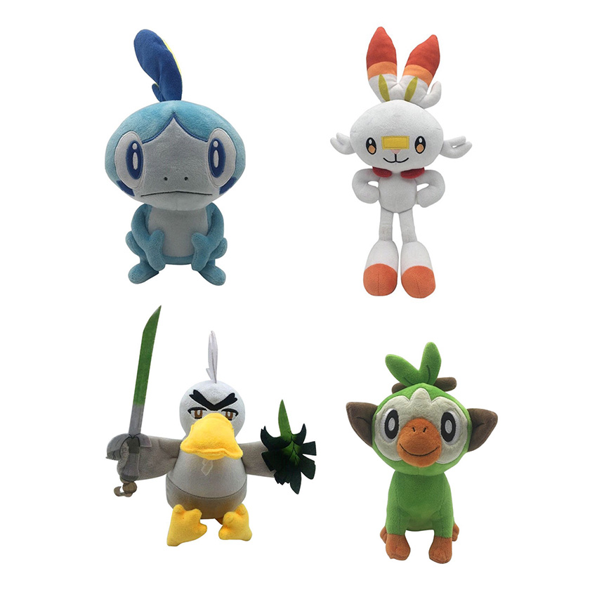 

New Toy 8inch 20cm Scorbunny Sobble Grookey Plush Toy For Kids Christmas Halloween Best Gifts, As picture