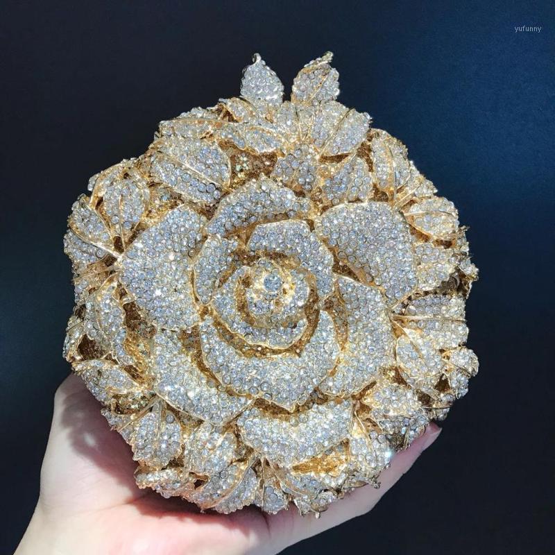 

Fashion Luxury Hollow Out clutches bags Crystal Floral Diamond Evening Clutch Bag Girls Mini Casual shoulder Messenger Handbags1, Color same picture