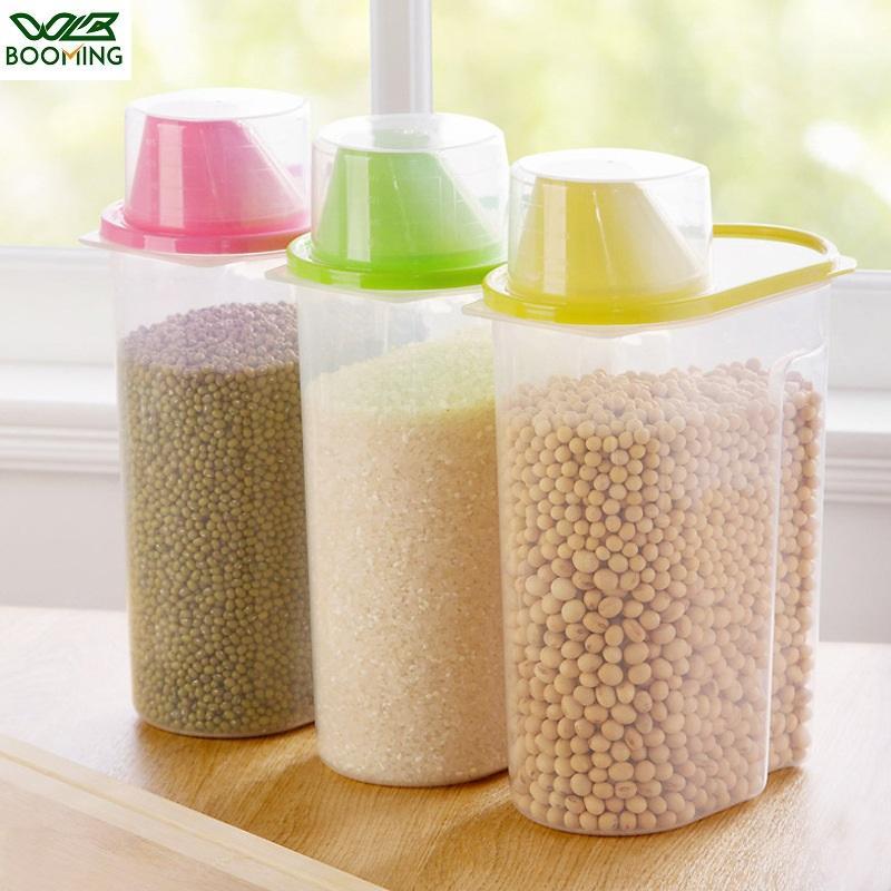 

WBBOOMING Kitchen Container Sealed Crisper Grains Tank Storage Kitchen Sorting Rice Storage Box Container Bottles and Jars1