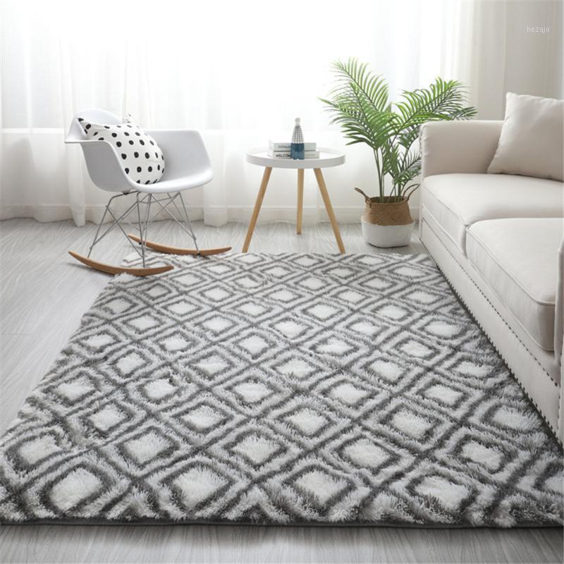 

Nordic Gray White Geometric Printed Fluffy Carpet Big Floor Rugs For Living Room Furry Hair Carpet Bedroom Rug Soft Mat1