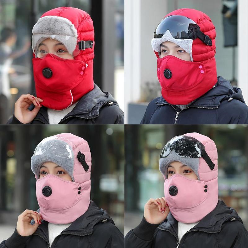 

Unisex Winter Outdoor Windproof And Waterproof Warm With Mirror Anti-fog Hat L4T5