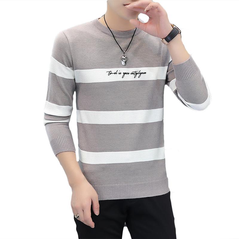 

NEW Sweater Men Streetwear Fashion Striped Pullover Men Knitwear Shirt Pull Homme Autumn Winter Cotton Sweaters, Black
