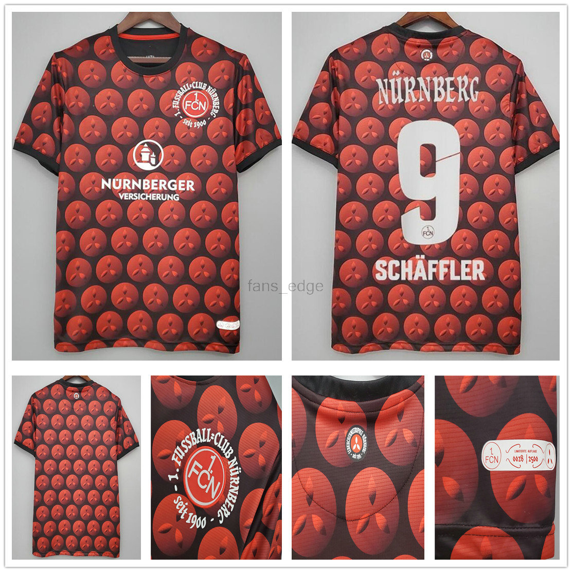 

1.FC NÃ¼rnberg soccer jerseys 120th Anniversary Limited Edition 2020 2021 Nurnberg Christmas version Schaffler Lohkemper Kopke football shirt, Black;yellow