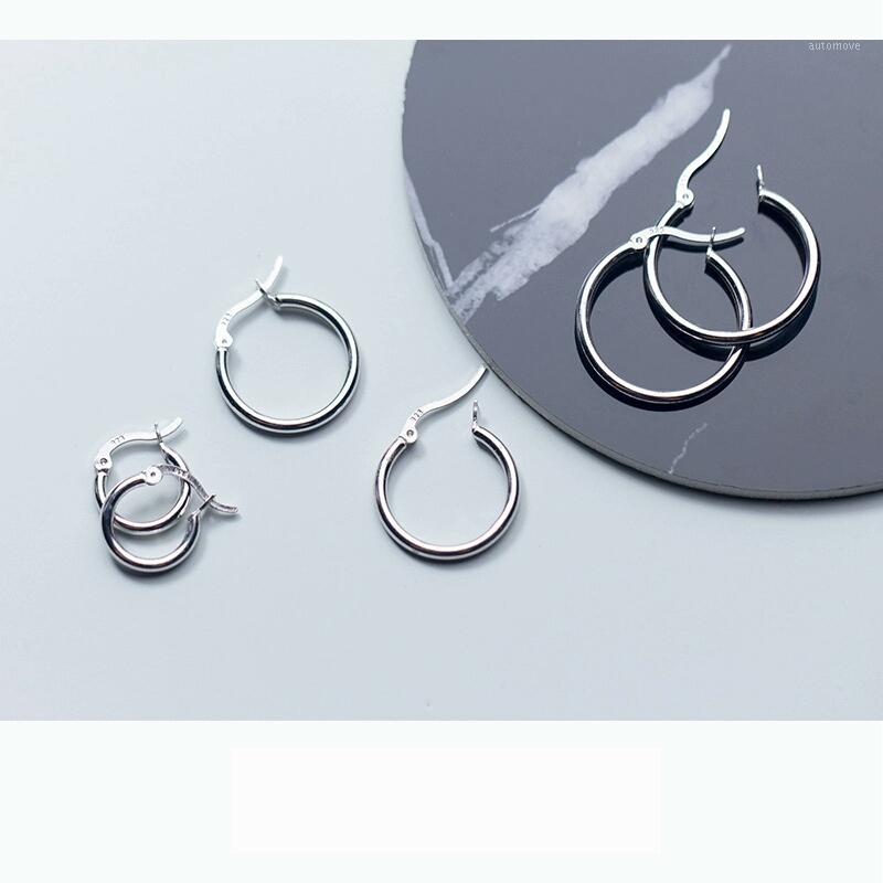 

100% 925 Solid Sterling Silver Unique Shaped Piercing Huggie Hoop Earring For Women Fashion Earing Jewelry E97861