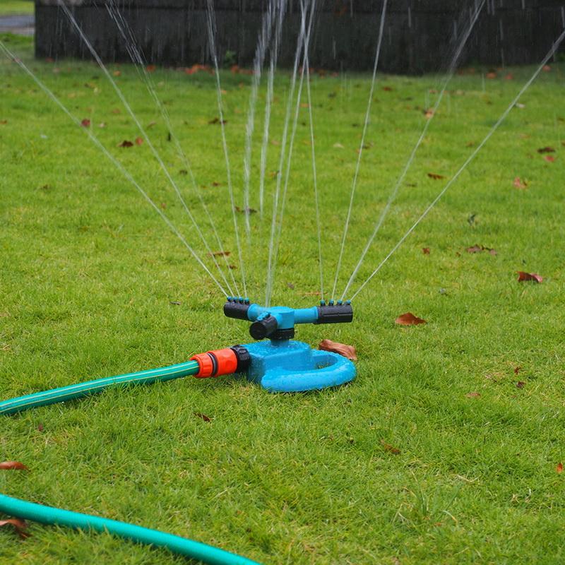 

3Nozzle Water Sprinkler Gardening Irrigation Plastic Watering Grass Lawn 360 Degree Automatic Rotation Big Fork Sprinkler Garden, Eu green