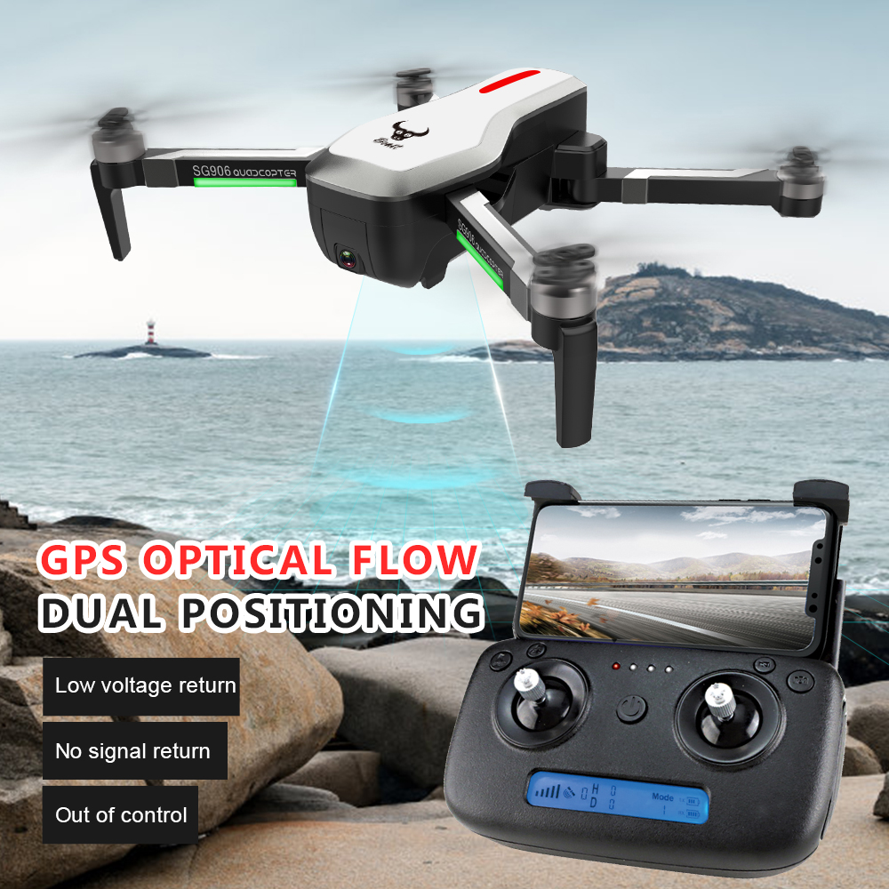 

SG906 GPS Brushless 4K RC Drone with Camera Handbag 5G Wifi FPV drone Optical Flow Positioning Altitude Hold RC Quadcopter Drone, White 1 battery