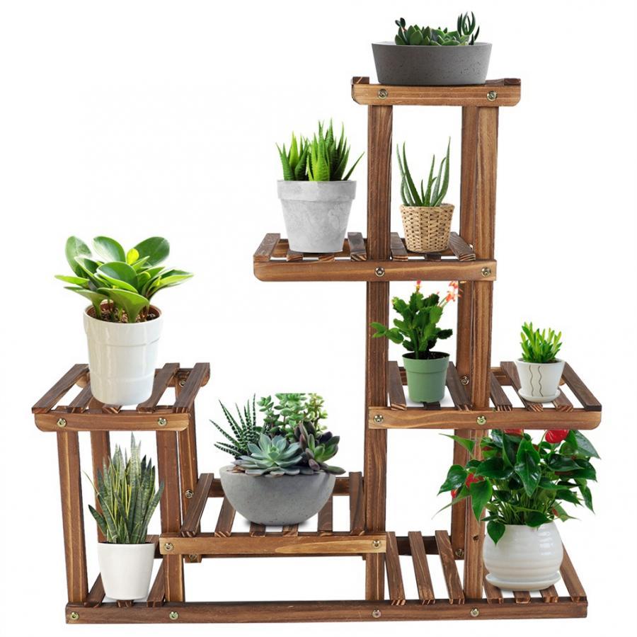 

Multi-tiers Flower Plant Holder Stand Rack Wooden Plant Stand Balcony Garden Flower Plant stand Bonsai Display Shelf C0125