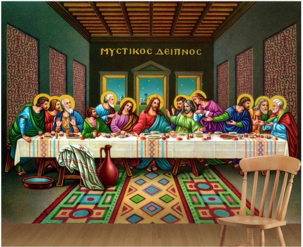 

3d wallpaper custom photo mural Christian painting of the Last Supper living room home decor 3d wall murals wallpaper in the living room, Non-woven wallpaper