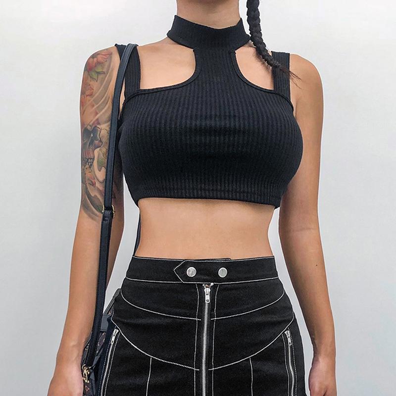 

Summer Sports Wear Female Gym Crop Top Streetwear Digging Shoulder Backless Tight Women's Sports Shirt Tanks Top Sleeveless1, Black