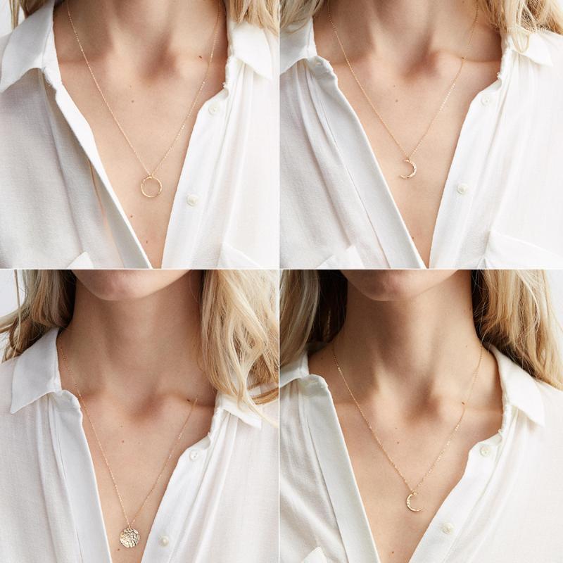 

JUJIE Necklace Chain Stainless Steel Dainty Round Pendant Necklace Women 2020 Wedding Jewelry Friend Gift Wholesale/Dropshipping1