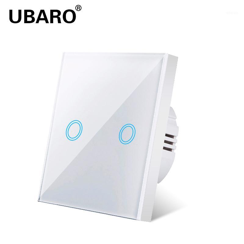 

UBARO Touch Light Switch EU/UK Standard White Crystal Glass Sensitive Switches Wall Led Interruptor Ac100-240v 1/2/3Gang1